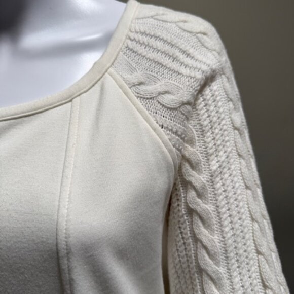Laundry by Shelli Segal Ivory Cable Knit Sweater Dress Size L NWT - Picture 2 of 8